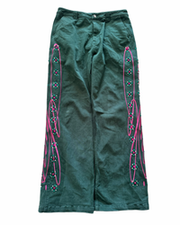 LUNI “BARCA” DARK GREEN CARGO JEANS