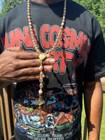 Xtra Long, Rosary Pink Necklace with Miraculous Medal Cross Multicolor Rosaries